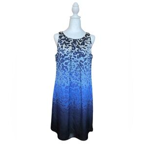 Dana Buchman Blue Ombré Leopard Dress
